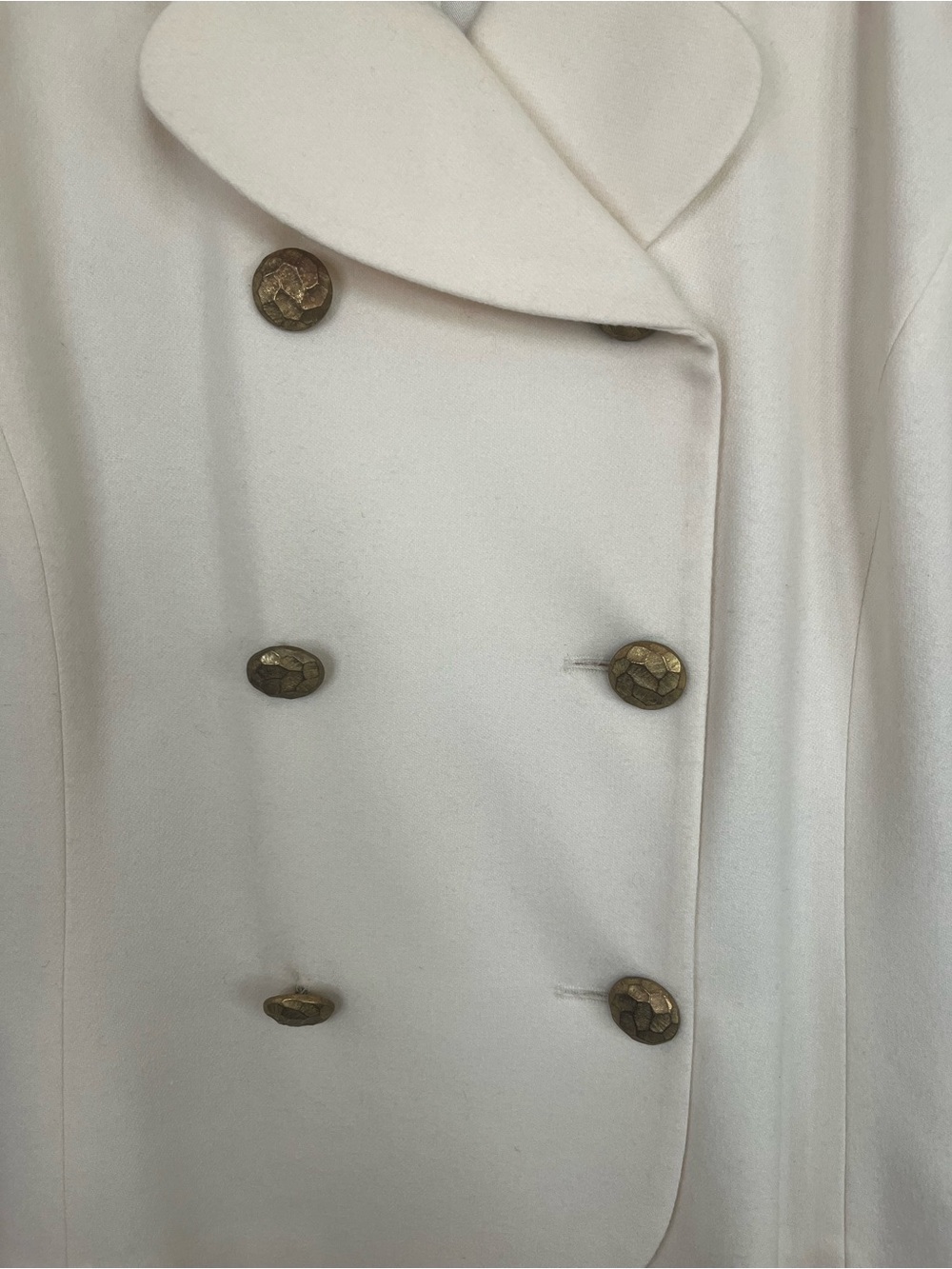 Vintage Pendleton Ivory Wool Double Breasted Blazer Jacket 12 Winter White - Picture 8 of 13